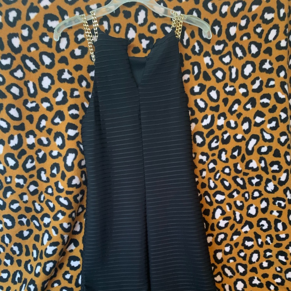 Gold strap semi formal dress